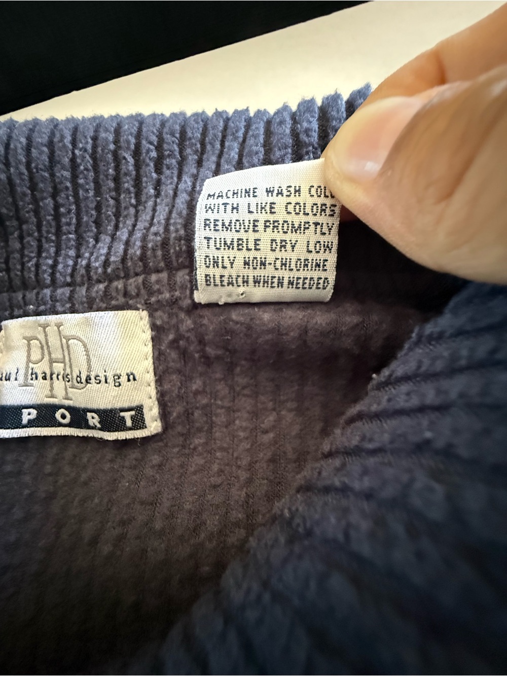 VTG 90's Paul Harris Design Sport Corduroy Shirt Jacket Dark Navy Blue Shacket - Picture 8 of 11